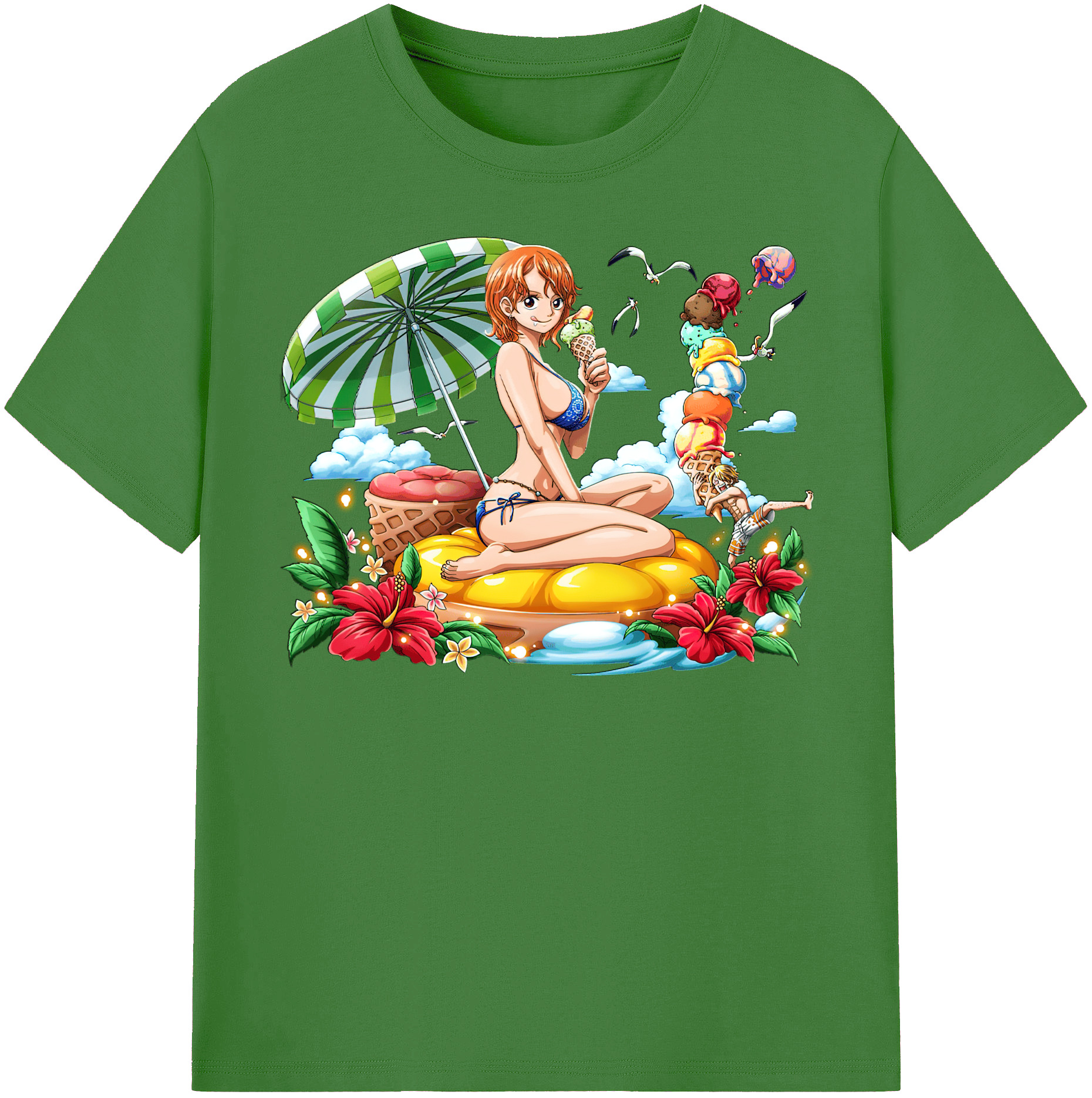 （画像用） ワンピース ナミ ONE PIECE Nami レディースカジュアルプリントTシャツ（綿100％）